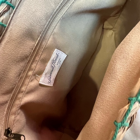 Universal Thread Woven Straw Tote Bag with Brown Leather Handles - Picture 3 of 4